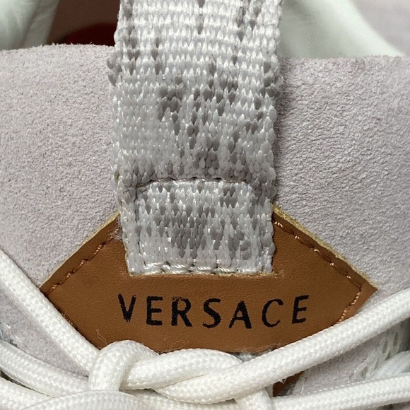 Versace Sneaker Mens Size‎ 8US 41EU Squalo Hiker White Leather Light Gray Medusa